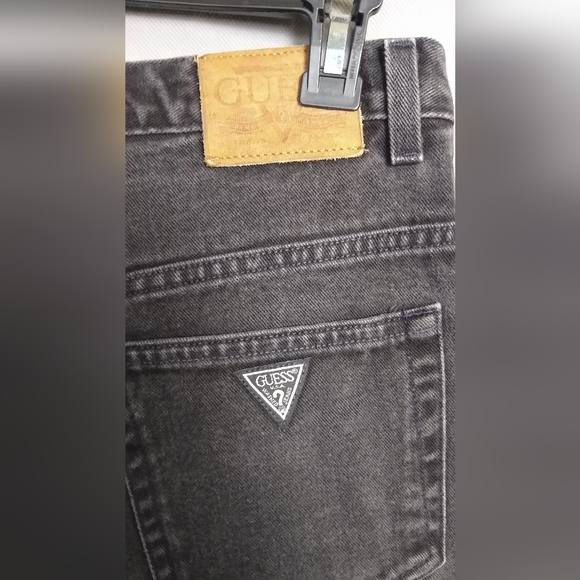 Guess 90s Women's Vtg Black Loose Fit Straight Leg High Waisted Jeans - Picture 4 of 5